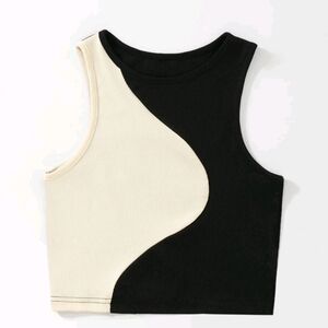 Shein Abstract Colorblock Crop Tank, Size M